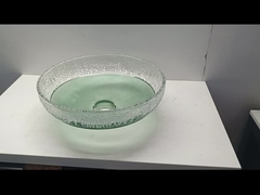 Smooth Finish Glass Vessel Basins with Center Drain Location