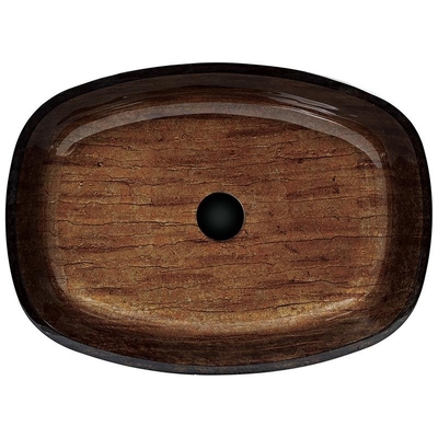 Glass Bathroom Rectangular Vessel Sinks And Hand Drawing Wood Color