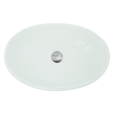 Boat Shaped Tempered Glass Sink High Glossy White Wash Basin Scratch Resistant