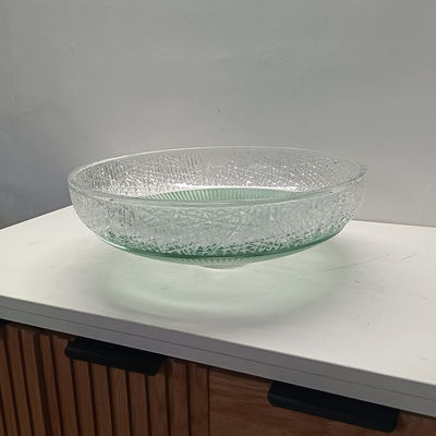Smooth Finish Glass Vessel Basins Contemporary Design No Hole Faucet Mounting