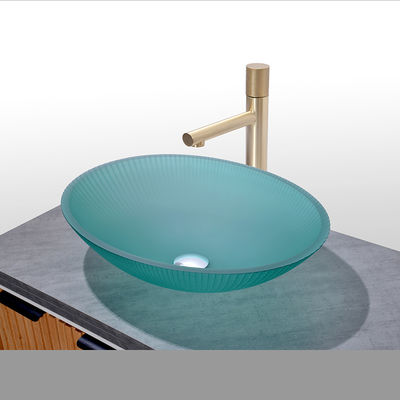 500*360*155mm Tempered Glass Sink With 45mm Drain Hole