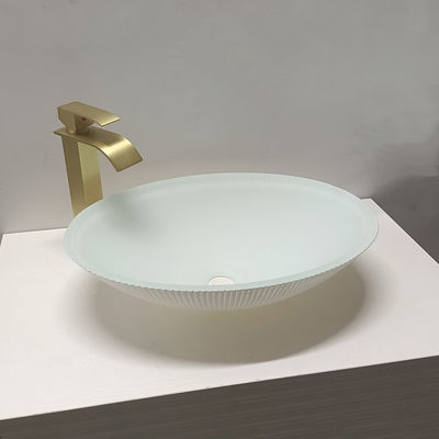 Modern Glass Top Wash Basin Sleek Design Scratch Resistant Surface